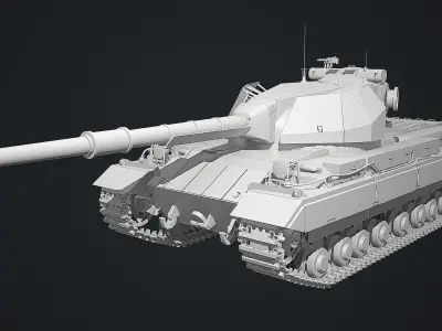 Super Conqueror British Heavy Tank  Low-poly 3D model