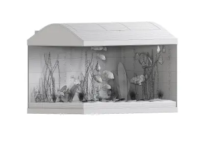 Aquarium fish tank 3D model