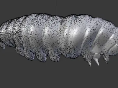 Green larvae 3d model 3D model