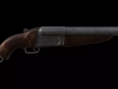 Shotgun gun Low-poly 3D model