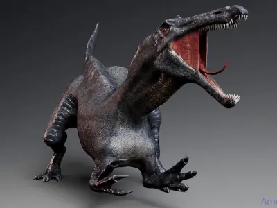 Dinosaur Suchomimus Tenerensis Unreal Engine and Unity Project Low-poly 3D model