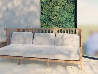 Scandinavian outdoor couch 3D model