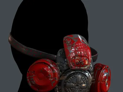 Gas mask helmet 3d model scifi Low-poly 3D model Low-poly Low-poly 3D model