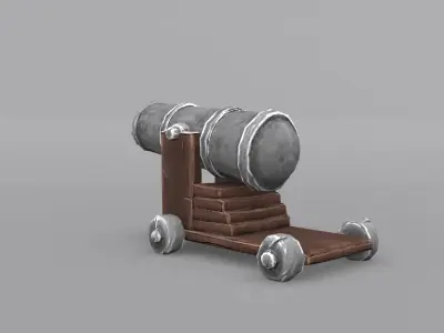 Low ploy canon Free low-poly 3D model