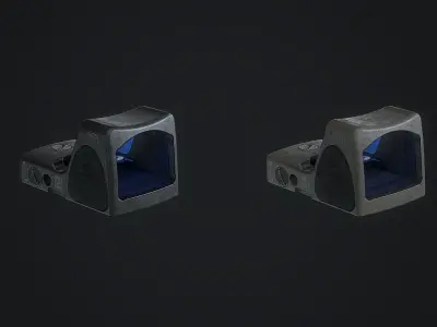 RDS Trijicon Adjustable RMR  and Trijicon Quick Release Mount Low-poly 3D model
