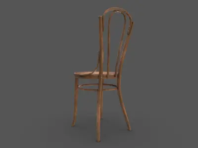 Old Wooden Chair Low-poly Free low-poly 3D model