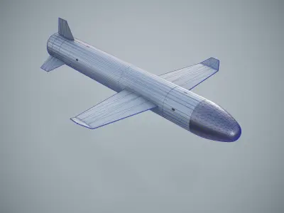 Ukrainian turbojet drone missile Palianytsia Low-poly 3D model