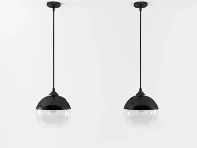 Chandelier two pendant lights hanging from wall Free 3D model