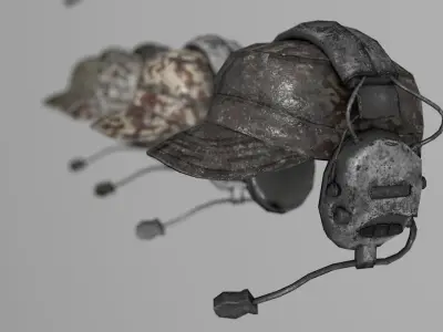 military helmet Low-poly 3D model