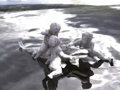 Croc baby Gods play Statue 3D model