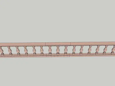 indian jodhpuri stone railing with balester 3D model