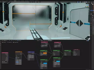 Bright Sci-Fi Corridor 3D model