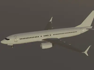 Boeing 737-800 Split Scimitars low poly 3D Model with cockpit Low-poly 3D model