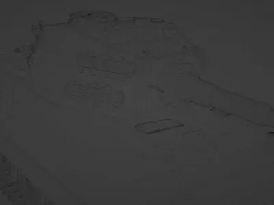 Tiger 2 tank Low-poly 3D model