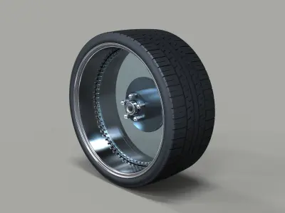 Clear car wheel 3D model