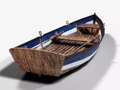 Rowboat Low-poly 3D model