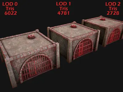 Medieval Dungeon Prison Set Low-poly 3D model
