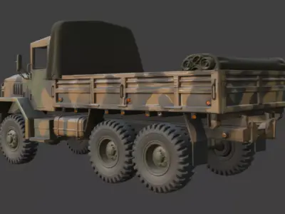 Military Camouflage Cargo Truck 3D Model 3D model