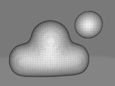 Clouds and the sun Free low-poly 3D model