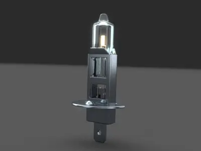 H1 Halogen Car Light Bulb 3D model