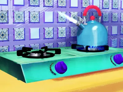 3D  Hand-painted  Teapot Model 3D model