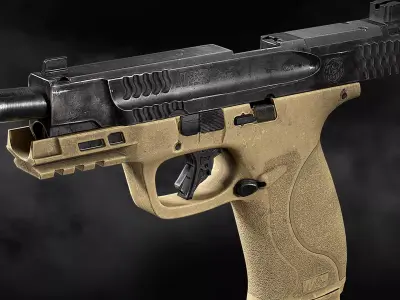 Smith and Wesson MP 2 0 Game Ready Pistol 3D Weapon Model Low-poly 3D model