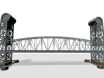 Marine Pkwy Bridge Low-poly 3D model