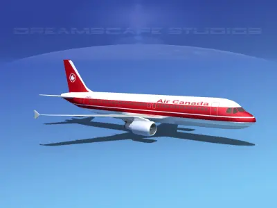 Airbus A320 LP Air Canada Low-poly 3D model