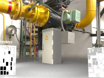 Electrical Distribution Cabinet 18 Low-poly 3D model