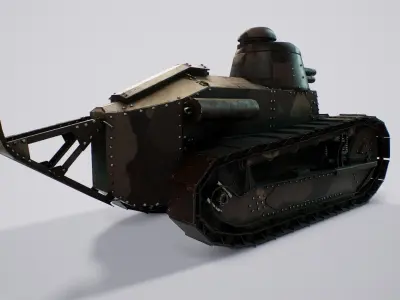 Renault FT-17 light tank Low-poly 3D model