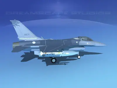Gen Dyn F-16A Falcon V26 China 3D model