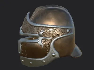 Helmet with ornaments Low-poly 3D model