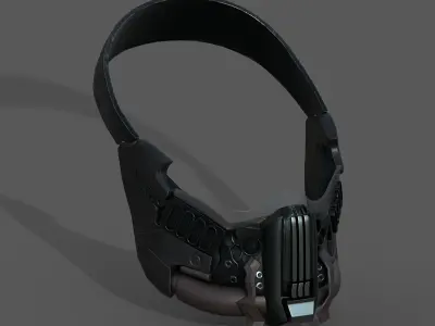 Helmet gas mask scifi military combat armor  Low-poly 3D model
