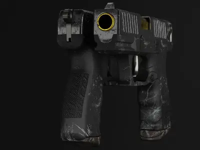 Walter P22 Old Rusty Gun 3D Model 3D model