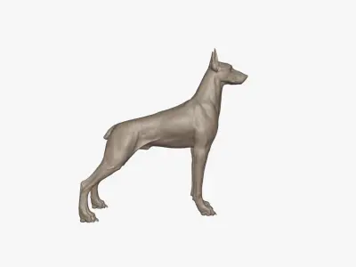 doberman sculpture 3D model