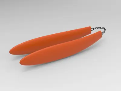 Smooth Nunchaku Fighting Sticks  3D model