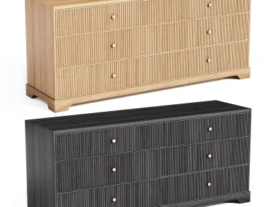 Genevieve Reeded 6 Drawer Dresser 3D model