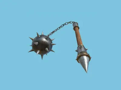 Medieval Flail 02 Steel - Character Fantasy Weaponry Low-poly 3D model