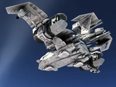 Sci-fy Dropship Low-poly 3D model