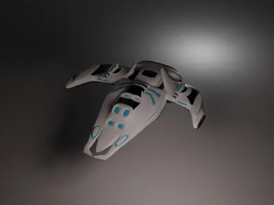 Low-Poly SpaceShip futuristic Low-poly 3D model