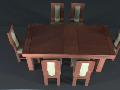 Table with chairs Free 3D model purchase
