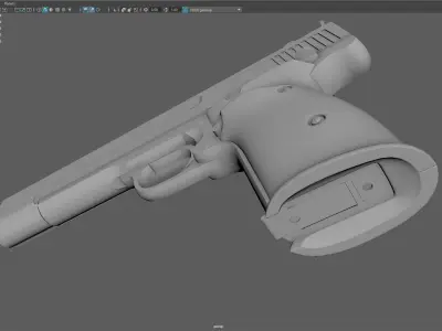 Low Poly 41 Caliber Handgun Stylized Revolver 3D Model Low-poly 3D model
