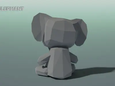 Toy Elephant Low-poly 3D model