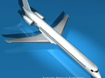 MD82 jet airplane 3D model