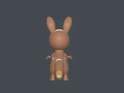 Kangaroo cartoon model Low-poly 3D model