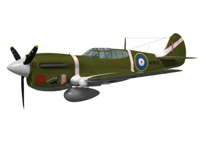 Curtiss P-40M Warhawk 3D model