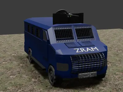 Swat Van Free low-poly 3D model