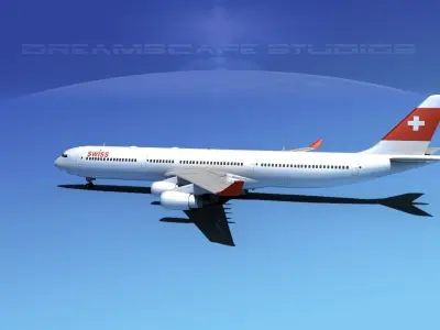 Airbus A340-600 Swiss Air 3D model