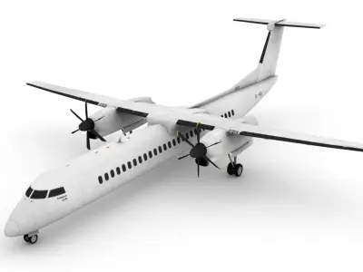 Dash Q400 Low-poly 3D model