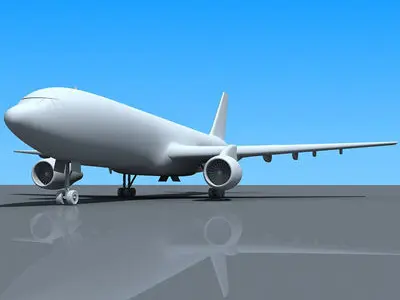 Not textured Airbus A300 3D model